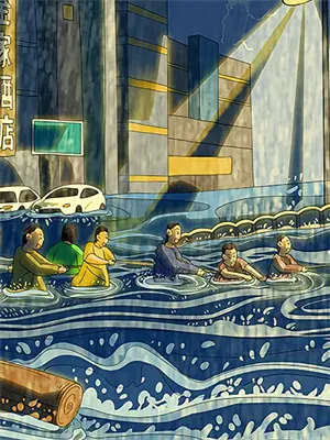 我们全家去海边玩